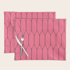 Eclectic Geometric Long Honeycomb Pattern in Pink and Brown Placemat Gallery Image 1
