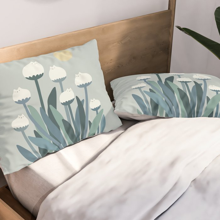 Cat and Plant 76 Pillow Sham Gallery Image 2