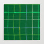 Abstract Tennis Net Pattern in Grass Green Wood Wall Art Gallery Image 1