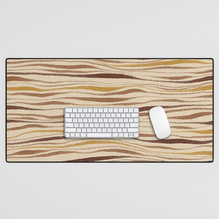 Irregular Lines / Brown & Yellow Desk Mat Gallery Image 1