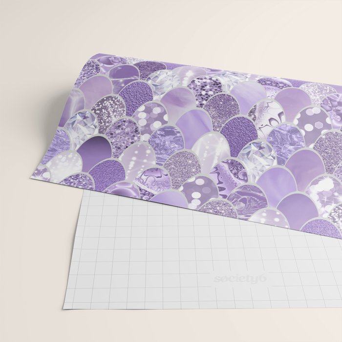Mermaid Scales, Aesthetic Purple Wrapping Paper Gallery Image 2