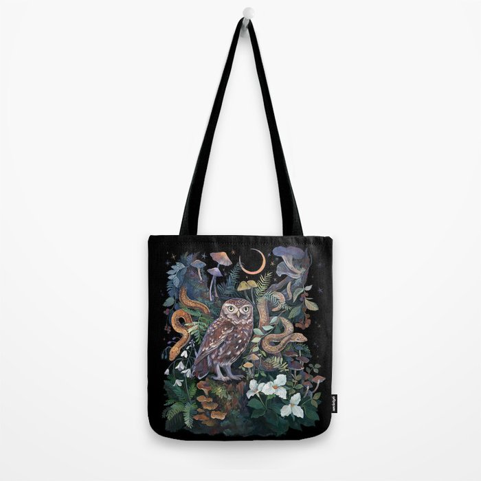 Owl and Snakes Mushroom forest Tote Bag Gallery Image 2