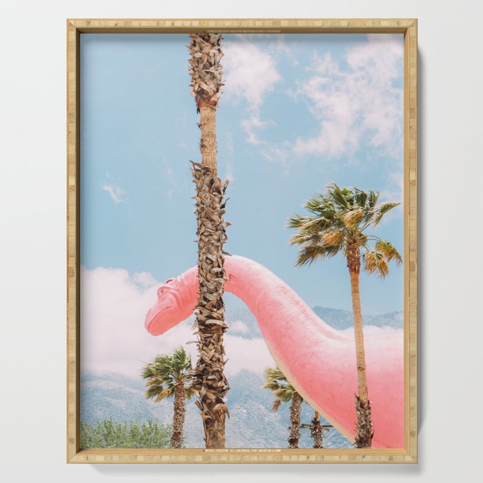 Pink Dinosaur in Cabazon - Palm Springs - California Travel Photo Serving Tray Gallery Image 1