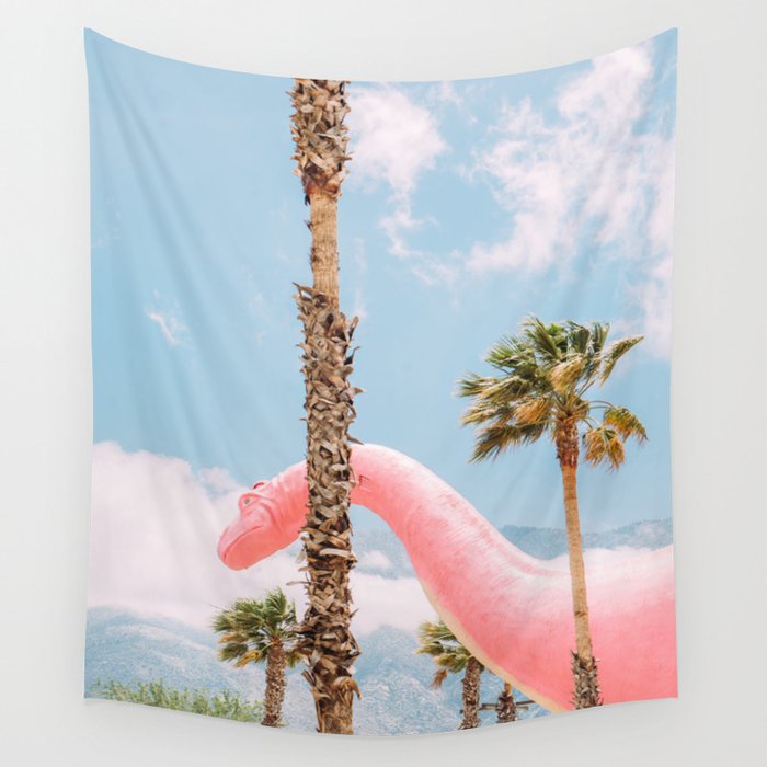 Pink Dinosaur in Cabazon - Palm Springs - California Travel Photo Wall Tapestry Gallery Image 4