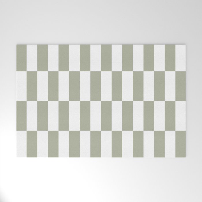 Bars (Pastel Sage) Welcome Mat Gallery Image 1
