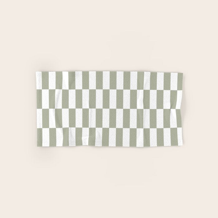 Bars (Pastel Sage) Bath Towel Gallery Image 1