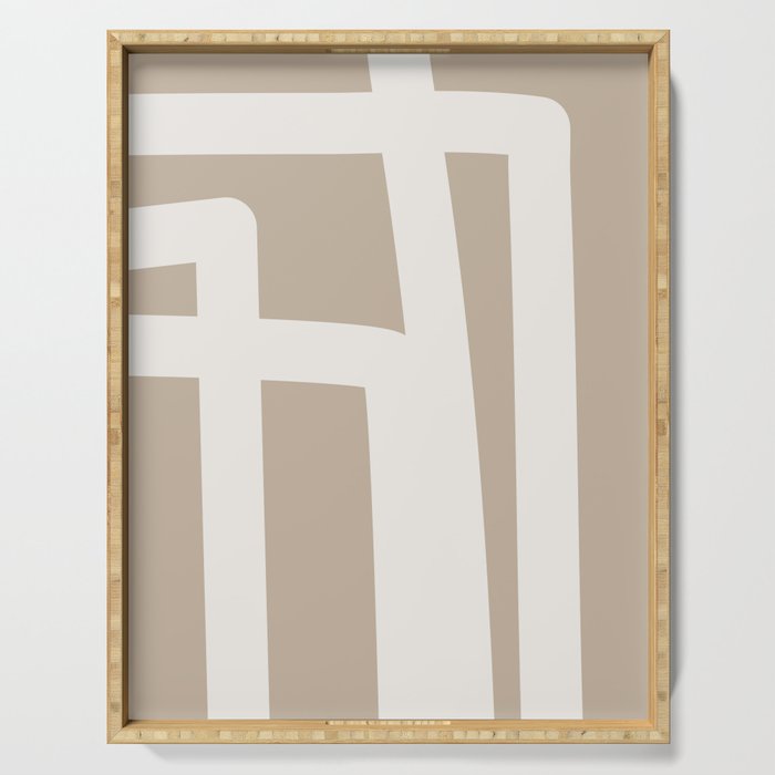 Neutral Abstract 5B Serving Tray Gallery Image 1