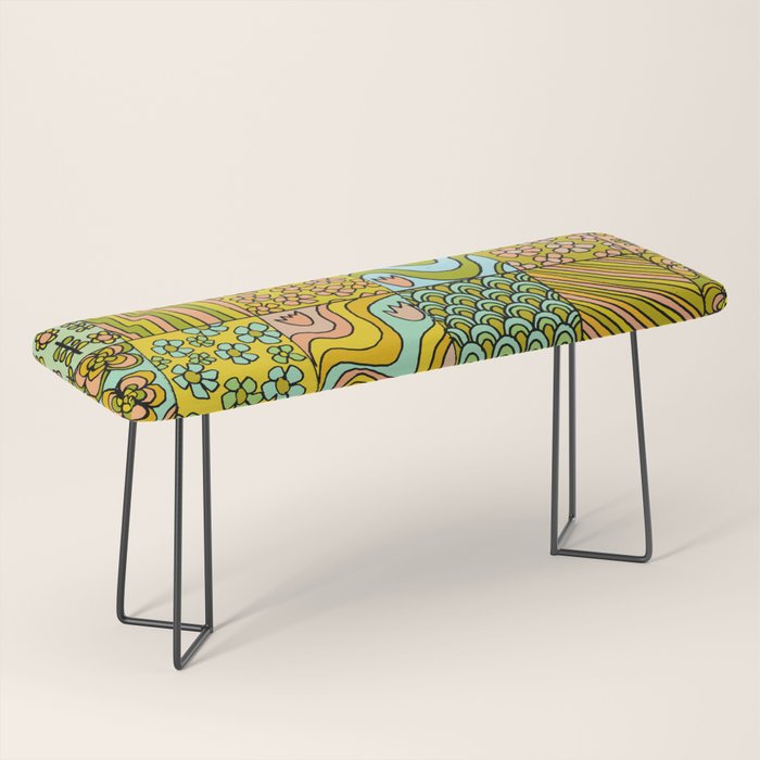 patchwork dreams retro flower quilt dreams of waves Bench Gallery Image 1