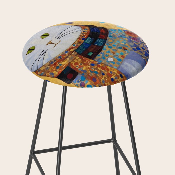 Gustav Klimt White Cat with Beautiful Clothes Stool Gallery Image 2