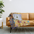 Gustav Klimt White Cat with Beautiful Clothes Throw Blanket Gallery Image 1
