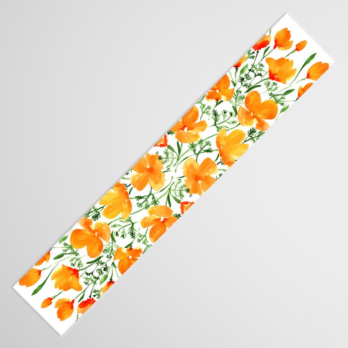 Watercolor California poppies Table Runner Gallery Image 3