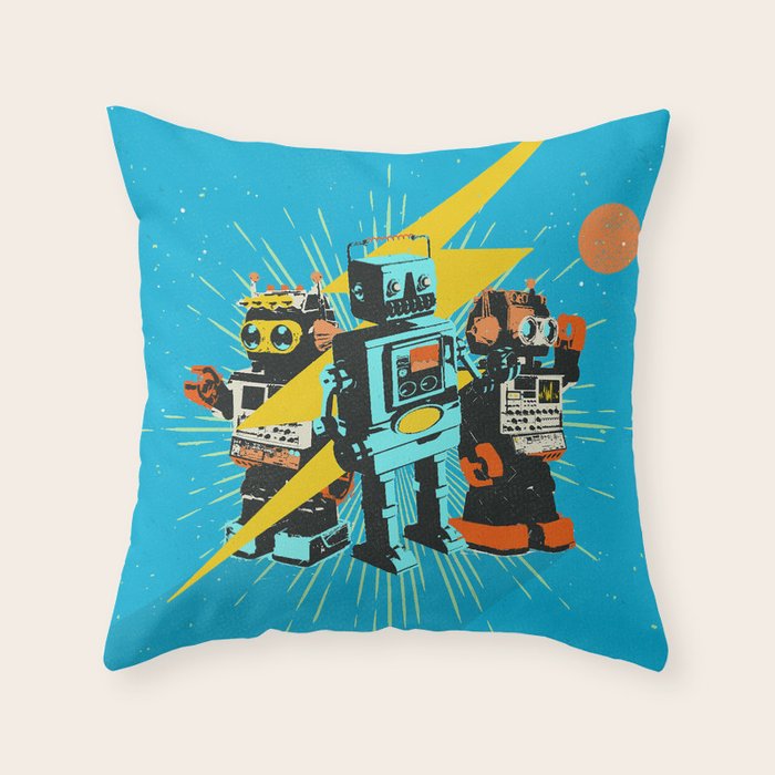 ROBOT WORLD Throw Pillow Gallery Image 1