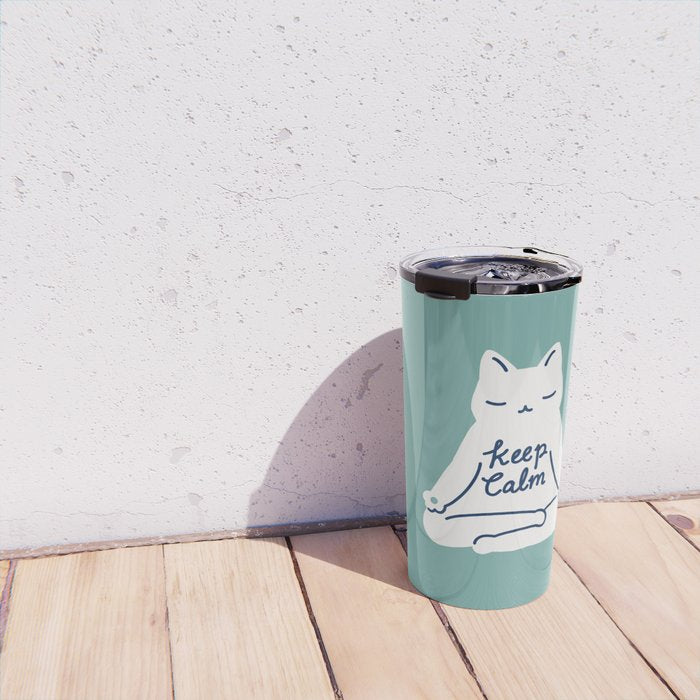 Keep Calm Cat Travel Mug Gallery Image 4