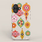 Christmas Tree Retro Ornaments iPhone Case Gallery Image 1