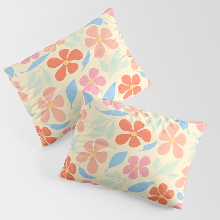 Tropical Vintage Flowers Pillow Sham Gallery Image 3