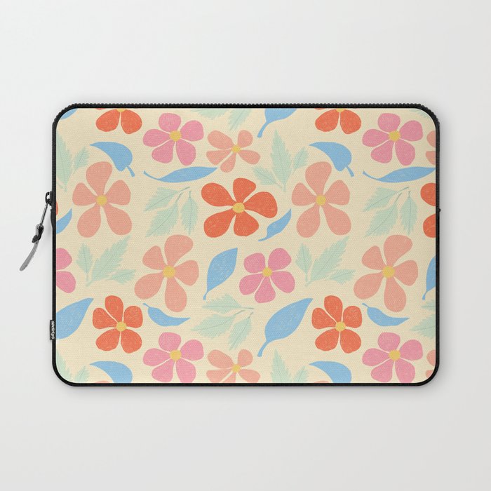 Tropical Vintage Flowers Laptop Sleeve Gallery Image 1