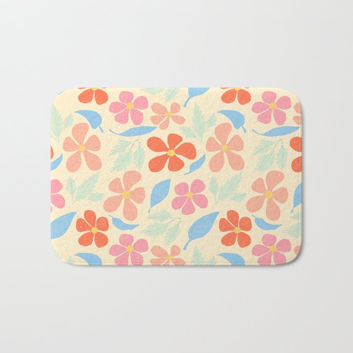 Tropical Vintage Flowers Bath Mat Gallery Image 1