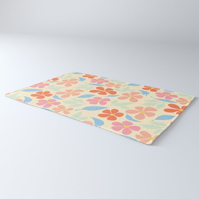 Tropical Vintage Flowers Rug Gallery Image 3