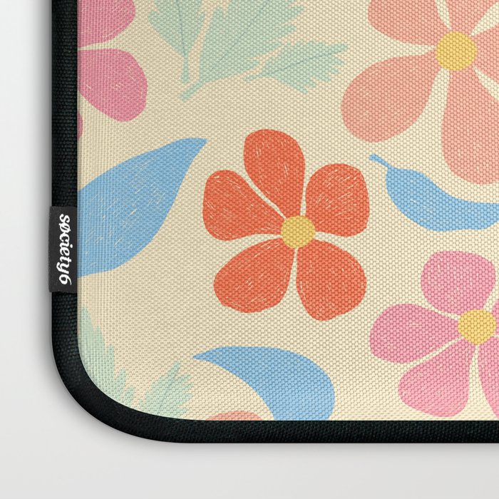 Tropical Vintage Flowers Laptop Sleeve Gallery Image 3