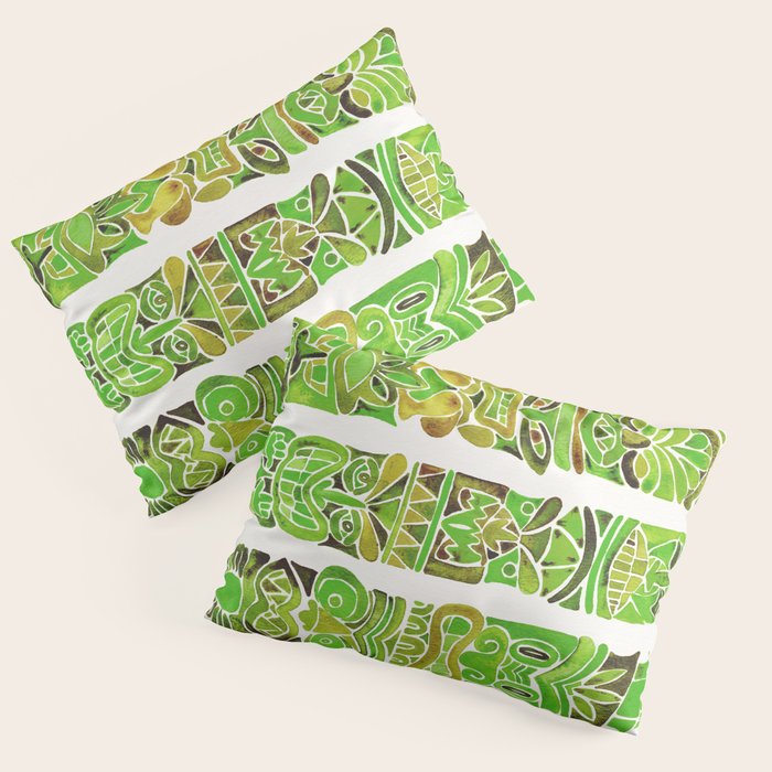 Tiki Totems - Green Pillow Sham Gallery Image 3