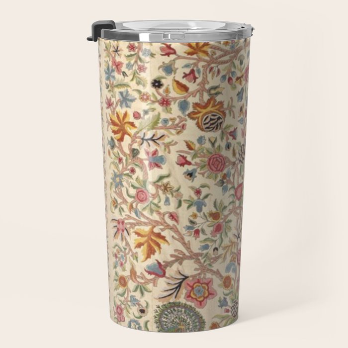 Ornate Kashmir Crewelwork Indian Palampore  Travel Mug Gallery Image 3