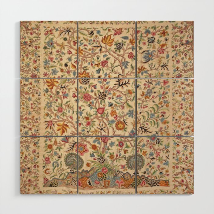 Ornate Kashmir Crewelwork Indian Palampore  Wood Wall Art Gallery Image 1