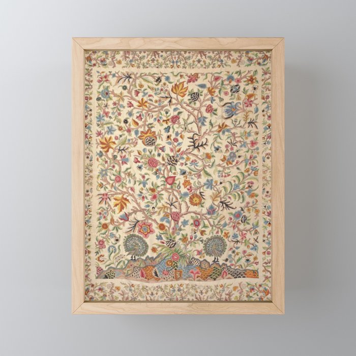 Ornate Kashmir Crewelwork Indian Palampore  Mini Art Print Gallery Image 1