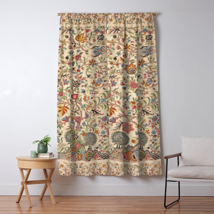 Ornate Kashmir Crewelwork Indian Palampore  Window Curtain Gallery Image 5