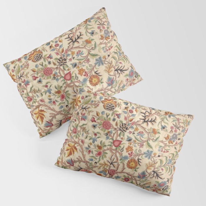 Ornate Kashmir Crewelwork Indian Palampore  Pillow Sham Gallery Image 1