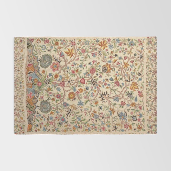 Ornate Kashmir Crewelwork Indian Palampore  Rug Gallery Image 2