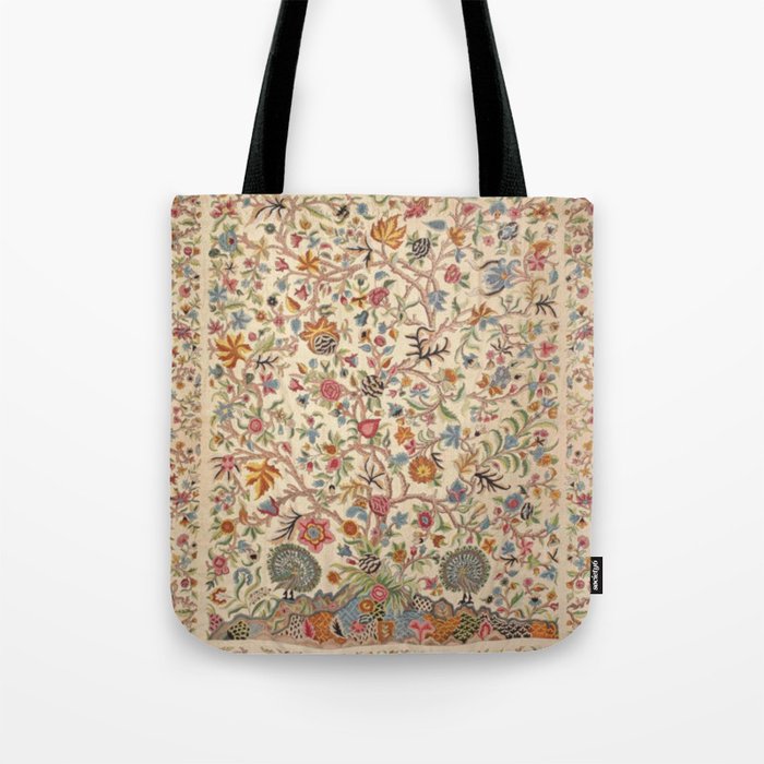 Ornate Kashmir Crewelwork Indian Palampore  Tote Bag Gallery Image 1