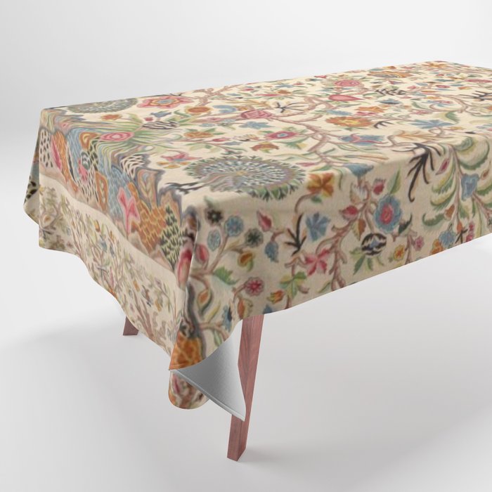 Ornate Kashmir Crewelwork Indian Palampore  Tablecloth Gallery Image 1