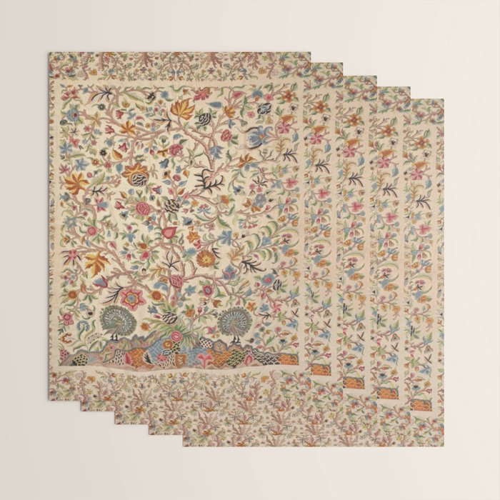 Ornate Kashmir Crewelwork Indian Palampore  Wrapping Paper Gallery Image 3