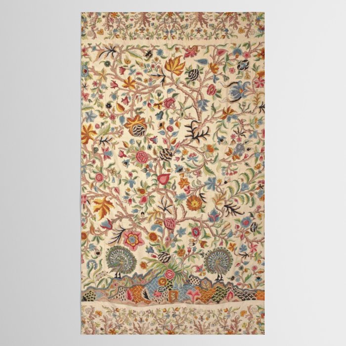 Ornate Kashmir Crewelwork Indian Palampore  Tablecloth Gallery Image 2
