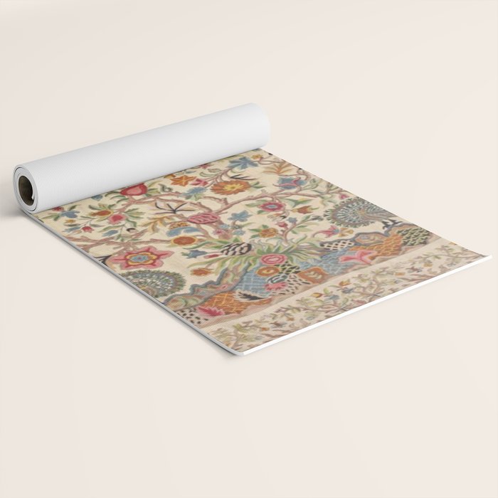 Ornate Kashmir Crewelwork Indian Palampore  Yoga Mat Gallery Image 2