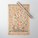 Ornate Kashmir Crewelwork Indian Palampore  Wrapping Paper Gallery Image 1