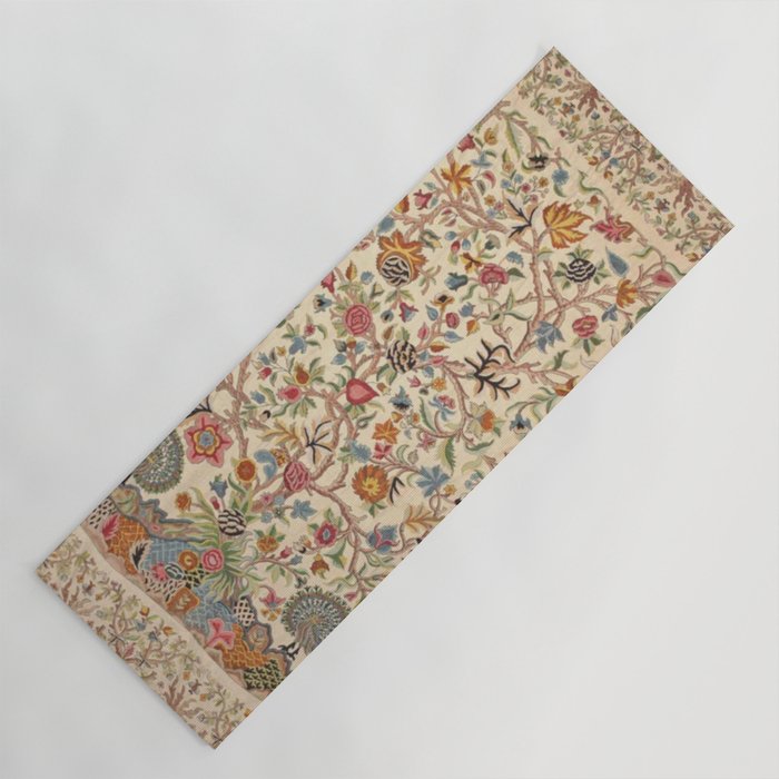 Ornate Kashmir Crewelwork Indian Palampore  Yoga Mat Gallery Image 1