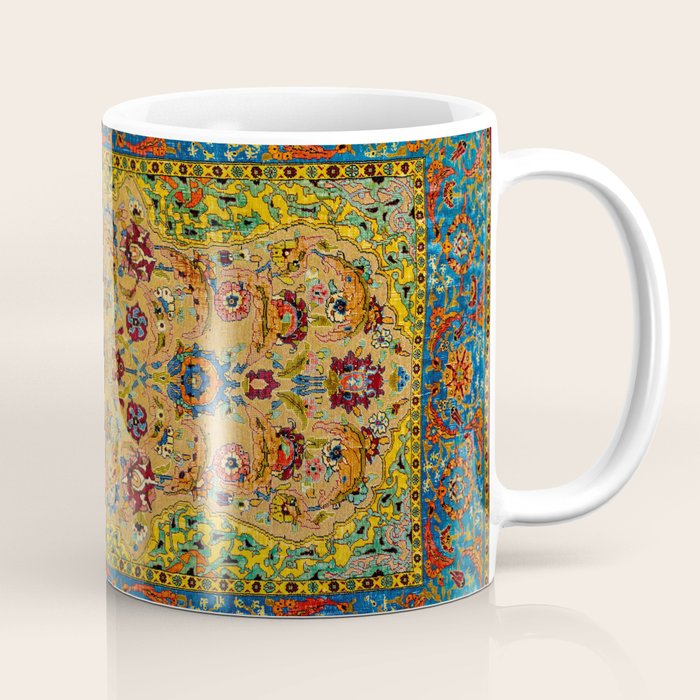 Hereke Vintage Persian Silk Rug Print Coffee Mug Gallery Image 1