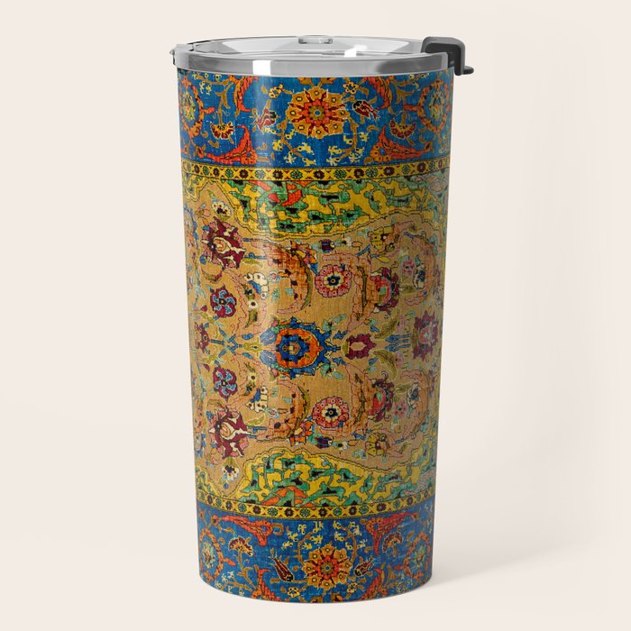 Hereke Vintage Persian Silk Rug Print Travel Mug Gallery Image 2