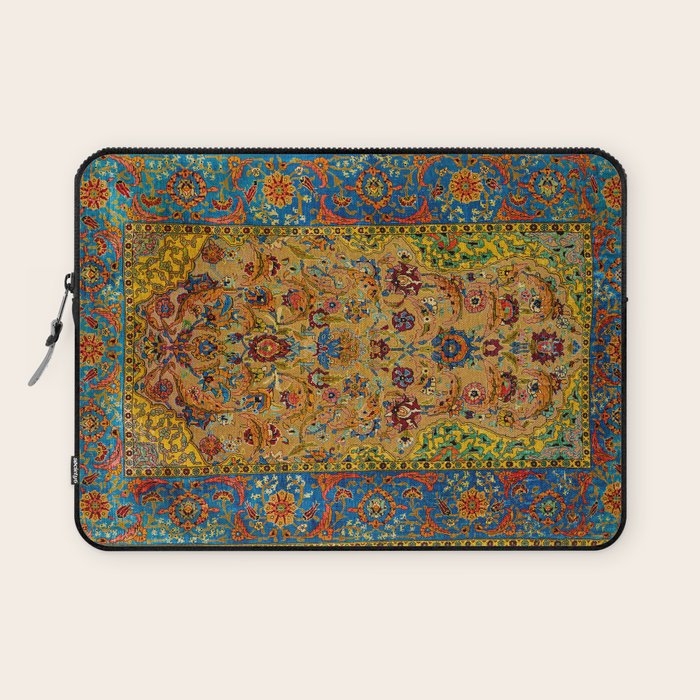 Hereke Vintage Persian Silk Rug Print Laptop Sleeve Gallery Image 1