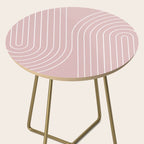 Minimal Line Curvature LXX Blush Pink Mid Century Modern Arch Abstract Side Table Gallery Image 2