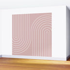 Minimal Line Curvature LXX Blush Pink Mid Century Modern Arch Abstract Wall Mural Gallery Image 2