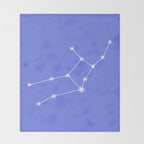 Virgo Zodiac Star Constellation Line Art Periwinkle Purple Throw Blanket Gallery Image 2