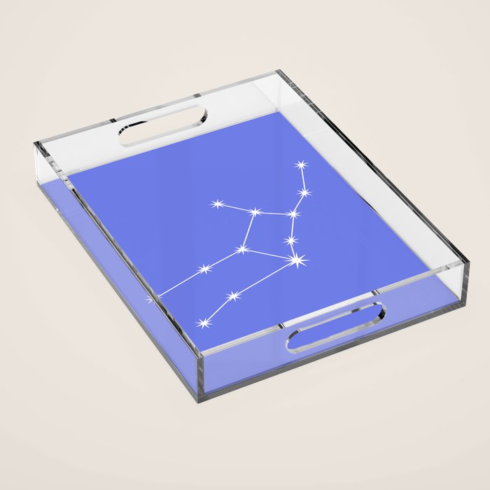 Virgo Zodiac Star Constellation Line Art Periwinkle Purple Acrylic Tray Gallery Image 1