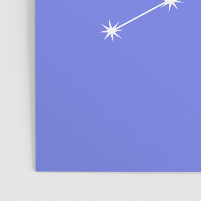 Virgo Zodiac Star Constellation Line Art Periwinkle Purple Poster Gallery Image 3