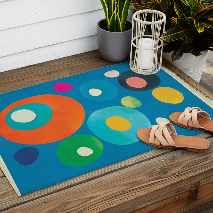 Mid-Century Abstract Balance 14 Outdoor Rug Gallery Image 2