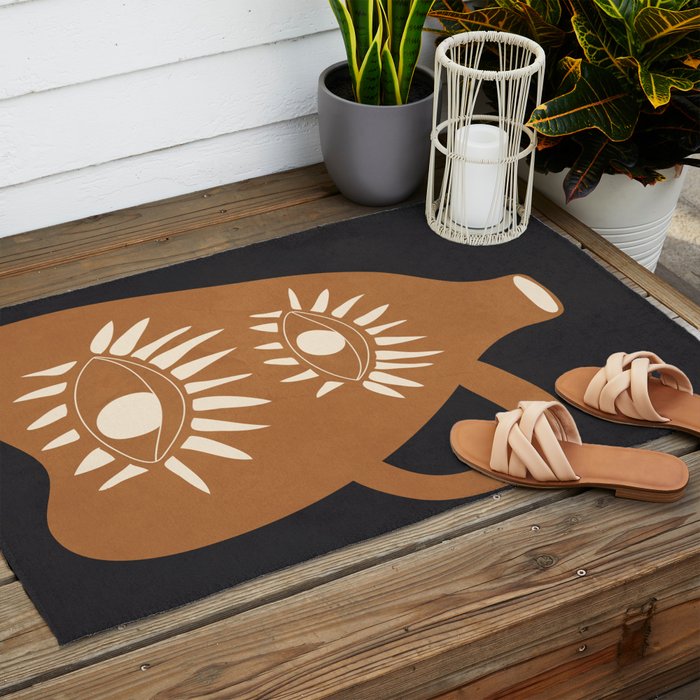 Modern Abstract Vase 1 Outdoor Rug Gallery Image 2