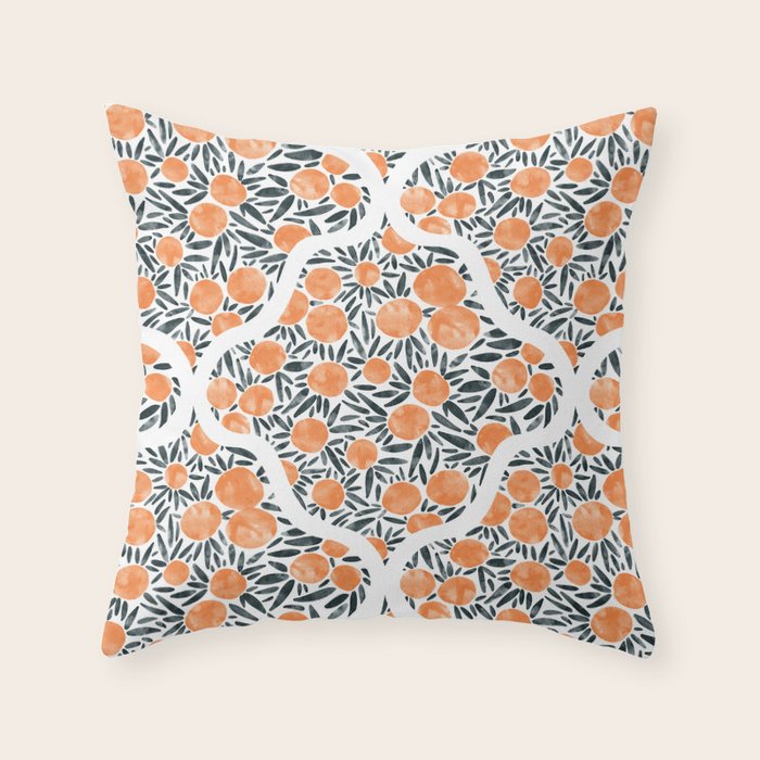 Tangerine Lattice Dreams Throw Pillow Gallery Image 6