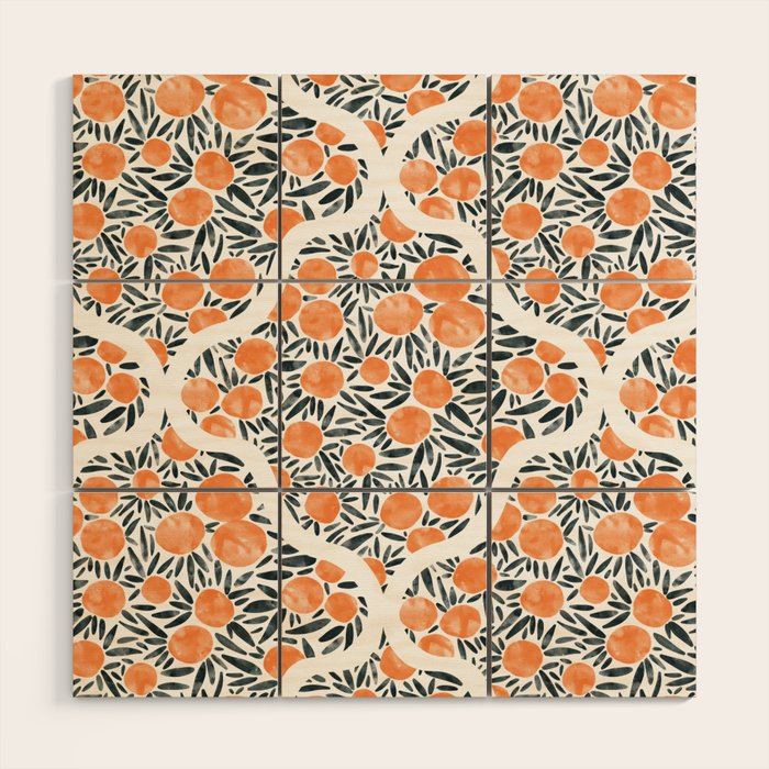 Tangerine Lattice Dreams Wood Wall Art Gallery Image 1