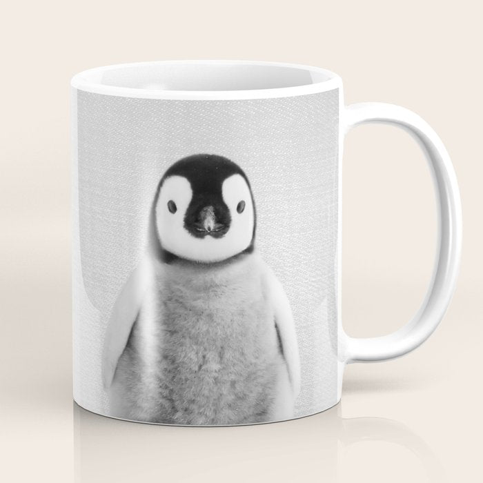 Baby Penguin - Black & White Coffee Mug Gallery Image 1